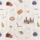 Cotton Cotton Fabric Harry Potter Railroad Castle Licensed Fabric from 50 cm