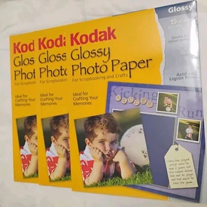 Kodak Glossy Photo Paper New 8 1/2 x 11 Inch Lot Of 3 / 45 Sheets Total - Picture 1 of 4