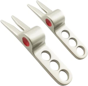 1 par de herramientas de reparación de pivote de horquilla de pelota de golf plateada para Cameron Divot Tools Sco - Imagen 1 de 12