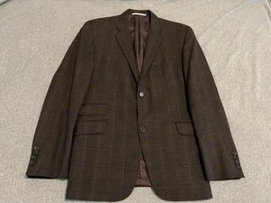 Burberry London Knightsbridge Brown Wool Blazer Sport Coat Jacket Mens 44R - Picture 1 of 7