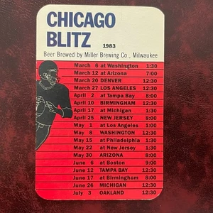 1983 Miller Brewing Co. USFL CHICAGO BLITZ TEAM POCKET SCHEDULE - NM/MINT - Picture 1 of 2