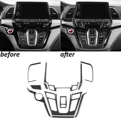 13 peças acabamento de painel de console central de fibra de carbono real para Honda Odyssey 18-25 - Imagem 1 de 4