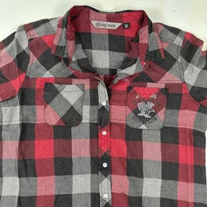 NEW Harley Davidson Women's Buffalo Plaid Shirt 2XL Lightweight Flannel Logo XXL - Picture 1 of 19