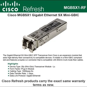 Cisco MGBT1 - GIGABIT 1000BASE-T RJ45 - SFP TRANSCEIVER F/ SR2024/SR224G IN - Picture 1 of 1