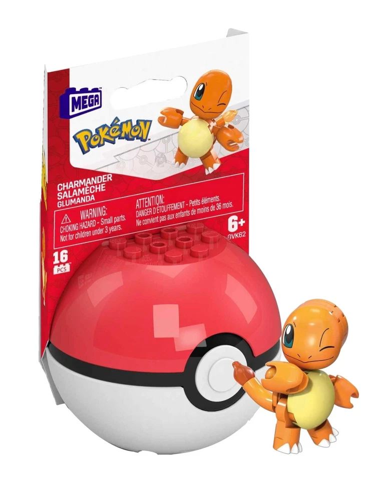 Mega Construx: Pokemon Charmander with Poke Ball #JCT35 16Pcs Mint in Box - Image 1 of 1
