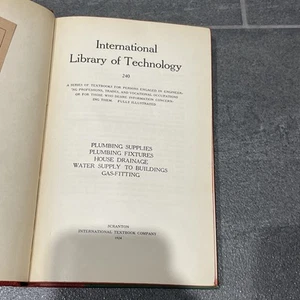 International Library Of Technology Plumbing/Drainage Book 240 1924 - Picture 1 of 5