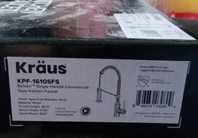 Grifo de cocina Kraus Bolden KPF-1610SFS con cabezal rociador extraíble - acero inoxidable Foto 1 de 4