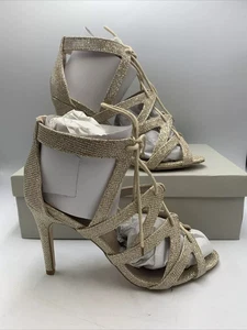 Kurt Geiger Carvela Neu mit Karton Gold glitzernde Stiletto Heels. Riemchen.  Größe 5 - Bild 1 von 18
