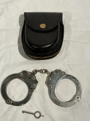 Vintage Peerless Handcuff Co. with Boston Leather Case and Key Model 700 - image 1 of 4