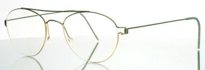 LINDBERG AIR Rim Christoffer U34 Green Gold Mens Aviator Eyeglasses 50-19-145 - Picture 1 of 15