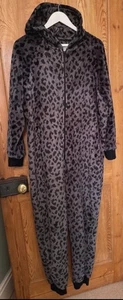 Newlook Ladies All In One Fleece Pyjamas Size L 12-14 - Picture 1 of 2