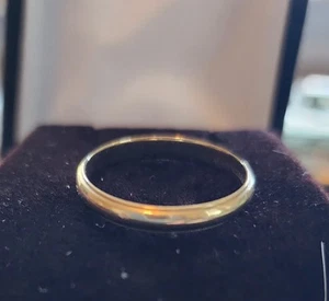 14K Gold 3mm Round Wedding Anniversary Band Ring Mens Size 11 Keepsake - Picture 1 of 4