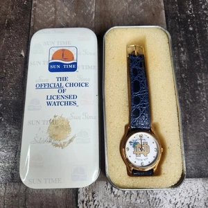 Vintage NOTRE DAME Football Sun Time Watche Blue Band - Picture 1 of 8