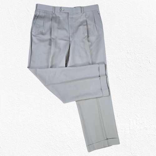 Pantaloni dritti classici Burberry vintage anni 80 lana kaki marrone made in USA taglia 36