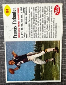 1962 Posta - #184 Fran Tarkenton (RC) - Foto 1 di 2
