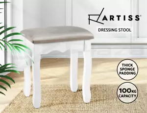 Artiss Dressing Table Stool Velvet Grey - Picture 1 of 9