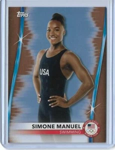 Tarjeta "bronce" Simone Manuel Topps Olympics 2020 rara #23 ~ natación en Estados Unidos cantidad 2021 - Imagen 1 de 2