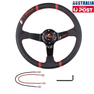 T-R-D Aluminum Racing Steering Wheel PVC Sports Drifting Wheel Black AU STK - Picture 1 of 9