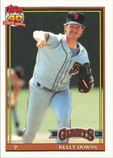 1991 Topps Baseball Kelly Downs San Francisco Giants #733