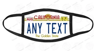 California 1982 Personalized License Plate Design FACE MASK COVER Reusable  - Picture 1 of 3