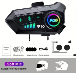 Bluetooth Headset With Microphone For Motorcycle Helmet  - Picture 1 of 7