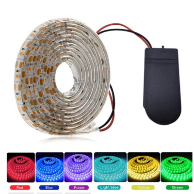Button Battery box Powered  Flex LED Tape Lights DC5V 2835 LED stirp light 1M 2M - Image 1 of 4