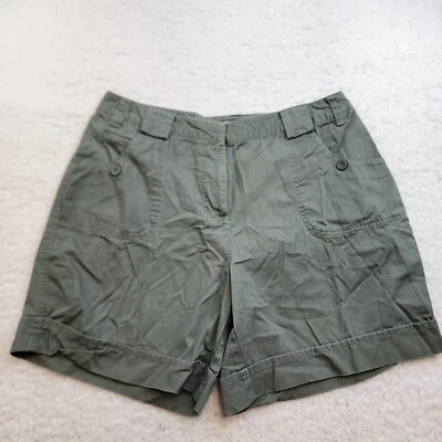 Pantalones Cortos Chinos Dressbarn Mujer 14 Verdes 100% Algodón Cinturón Senderismo Activo Foto 1 de 4