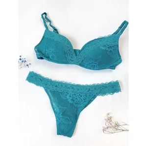 Neu mit Etikett INTIMISSIMI BH EU 80B US UK 36B Slip M blau Spitze super Push-up - Bild 1 von 7