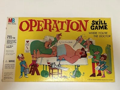 VINTAGE 1965 OPERATION Doctor Board Game Milton Bradley TESTED! Missing Cards - Image 1 of 4