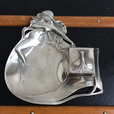 Encrier WMF XO en Métal Art Nouveau Jugendstil 1900 Dans le gout de Mucha - Photo 1/4