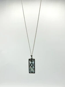 Ancient Roman Glass Pendant Sterling Silver star of David 11.27g 11.5inch Dee10 - Picture 1 of 5