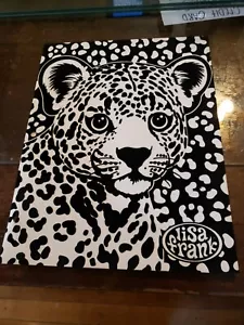 UNBENUTZT Lisa Frank 12"x9,5" 3 Ring Ordner ORDNER Samt Jäger Leopard - Bild 1 von 4