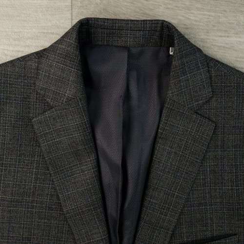 Cappotto sportivo uomo Michael Kors taglia 40L grigio a quadri due bottoni doppio ventilato blazer