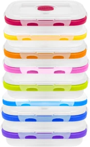Collapsible Silicone Food Storage Containers, BPA Free, Microwave, Freezer and D - Picture 1 of 12
