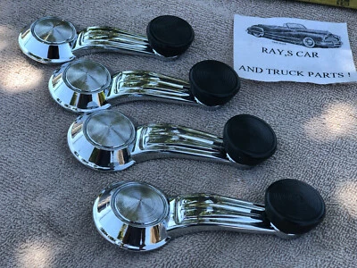 4 NEW CHROME 1967 TO 1982 CHEVROLET REPLACEMENT INTERIOR WINDOW CRANK HANDLES ! - Image 1 of 4
