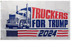 Truckers For Trump 2024 USA White 100D 3x5 3'x5' Woven Poly Nylon Flag Banner