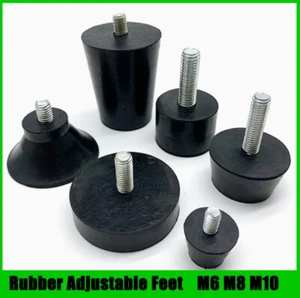 M6-M10 Rubber Adjustable Feet Screw Bolt Leveling Foot Machine Furniture Feet - Picture 1 of 20