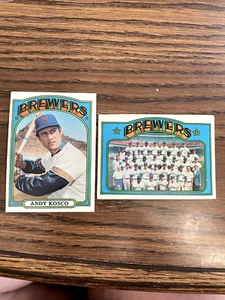 1972  Milwaukee Brewers Topps Team Card and Andy Kosco - Picture 1 of 2