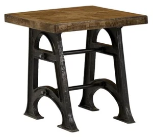 Mango Wood Industrial Lamp Accent End Side Table - Picture 1 of 1