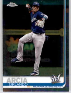 2019 Topps Chrome Orlando Arcia Base Card MLB PWE Brewers #189 - Picture 1 of 2
