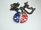 Iron Man Best Friends Necklaces Heart Arc Blue and Red Necklace