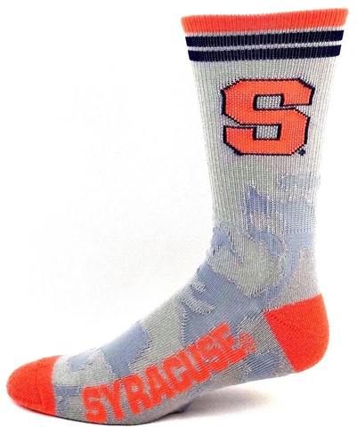 Syracuse Orangemen Two Stripe Gray Camouflage Crew Socks Cover