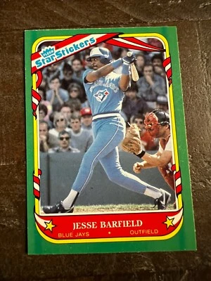 1987 Fleer Star Stickers Baseball Card #4 Jesse Barfield (E9) - Image 1 of 2