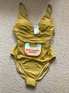 mustard swimming costume