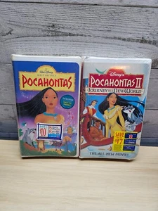 DISNEY POCAHONTAS 1 & 2 SEALED VHS TAPES - NEW - 1996 & 1998 - Foto 1 di 6