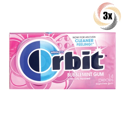 3x Packs Orbit Bubblemint Sugarfree Gum | 14 Pieces Per Pack | Fast Shipping - Image 1 of 4