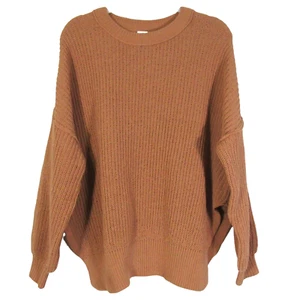 Aerie Oversize Mokka Braun Langarm Tunika Pullover Gr. S Rippstrick Seitenschlitze - Bild 1 von 9