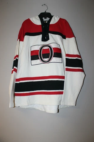 New Ottawa Senators old time jersey style mid weight cotton hoodie men's L Cover