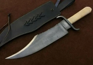 CUSTOM HANDMADE 5160 SPRING STEEL HUNTING BOWIE KNIFE ANTIQUED BOWIE/REPLICA - Picture 1 of 4