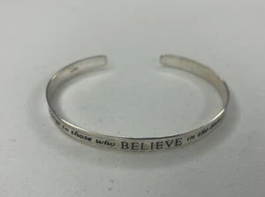 Sterling Silver Cuff Bracelet "The Future Belongs To Those Who Believe” - 8.2g - Picture 1 of 15
